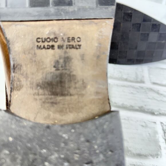 Duca Vero Cuoio Men's 44-11.5 US Brown Leather Cap Toe Dress Lace Up Oxfords - Picture 7 of 8